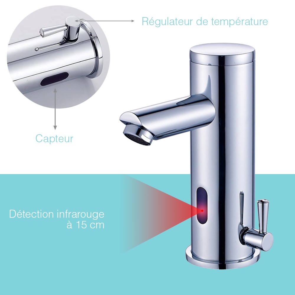 Robinet Automatique avec Capteur Infrarouge Noir Robinet