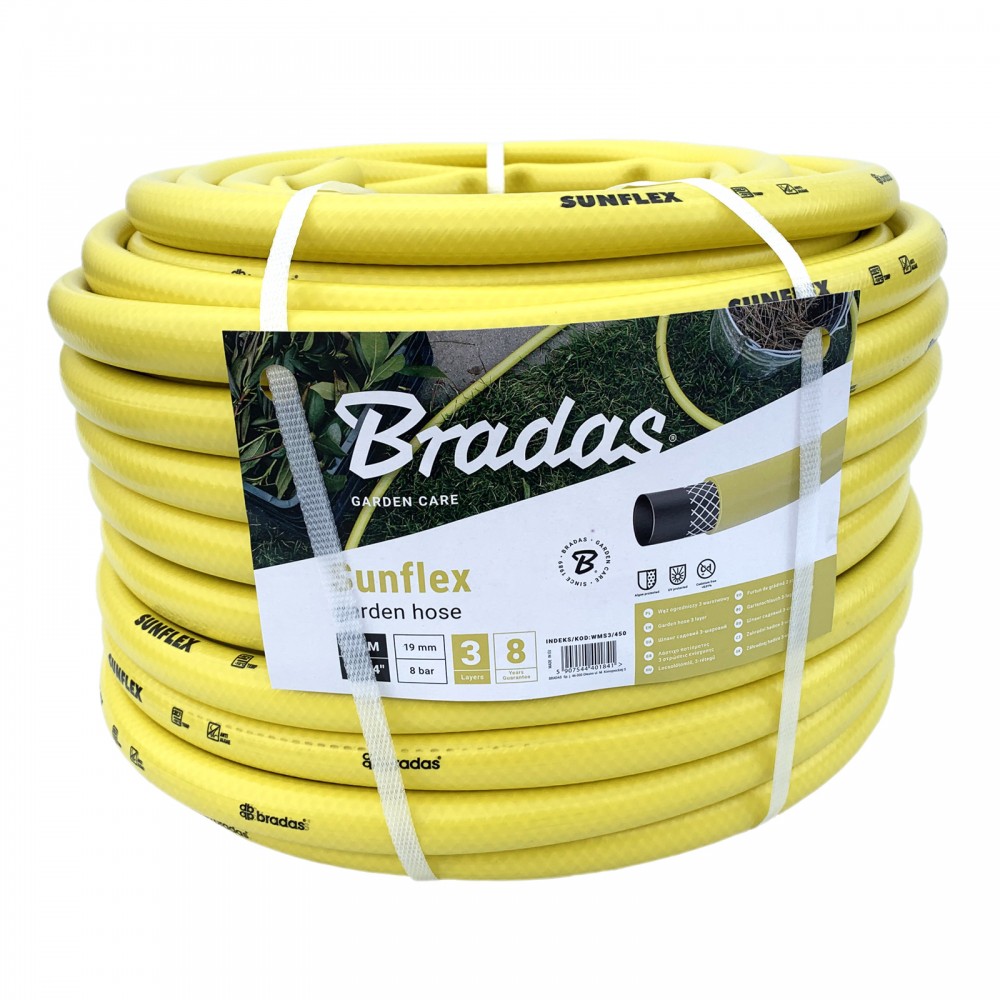 Tuyau d'arrosage D 19mm Lg 25m, Souple et résistant 4 couches (3 PVC + 1  fibre textile), 250g / m, résiste UV température (-20 + 30° C), Jardin b