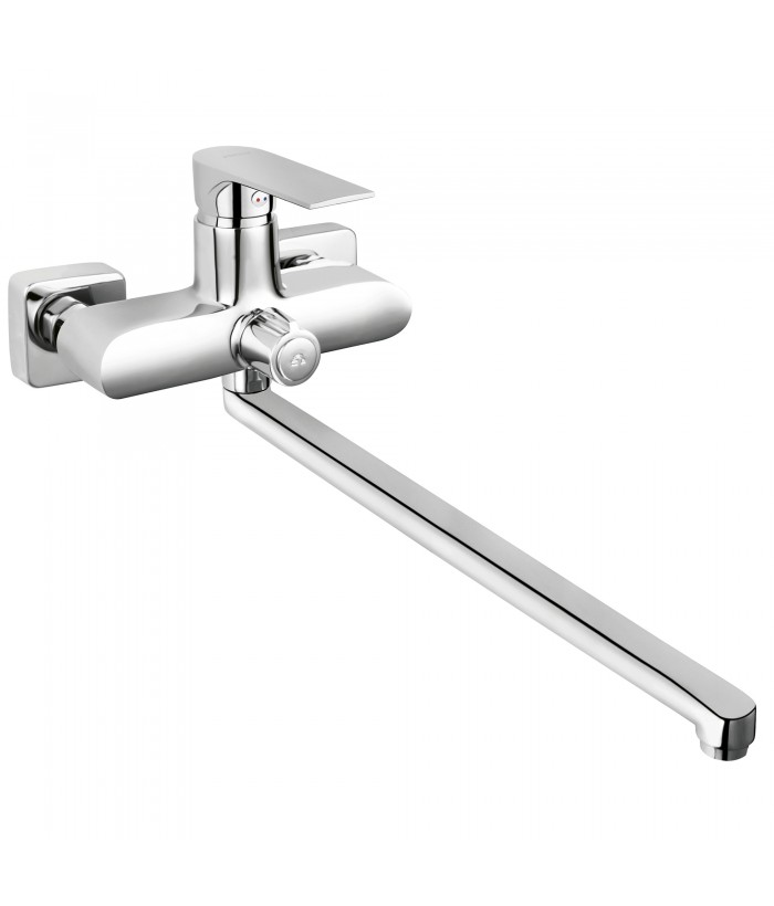 ALGEO SQUARE Mitigeur bain-lavabo-douche bec pivotant extra-long