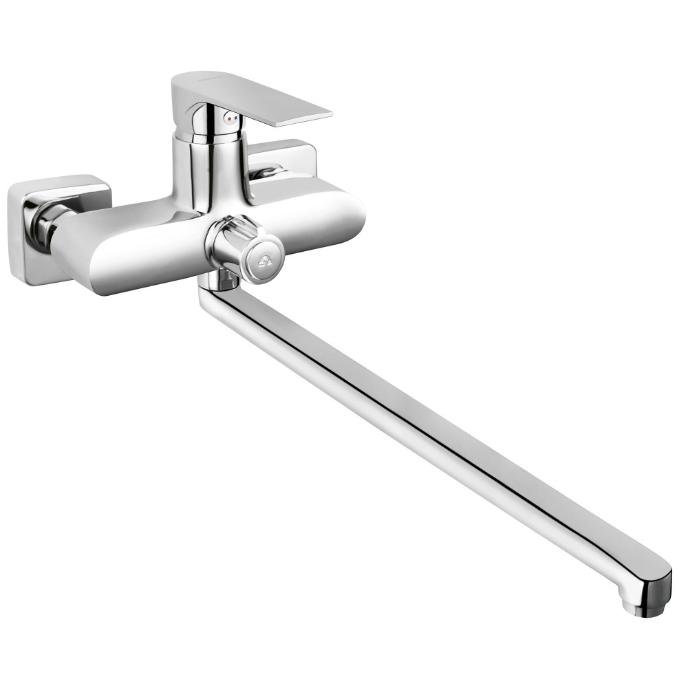 ALGEO SQUARE Mitigeur bain-lavabo-douche bec pivotant extra-long