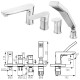 ALGEO SQUARE Mitigeur bain/douche encastré 4 trous