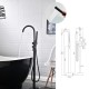 mitigeur de bain sur pied chrome noir