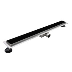 Caniveau de douche verre noir