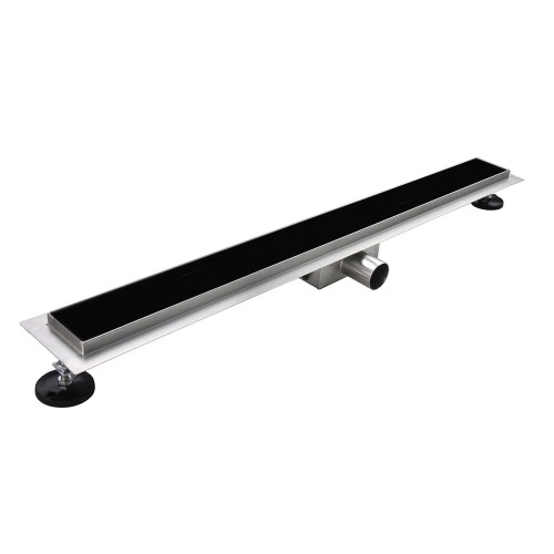 Caniveau de douche verre noir