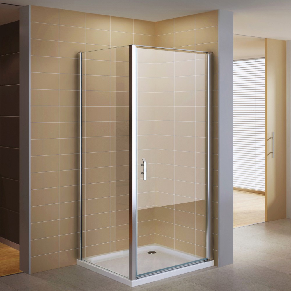 Porte De Douche Pivotante 911Vtc Verre Transparent - Larg. 0,90M X