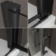 KIMIBLACK porte de douche noir 180 cm largeur réglable