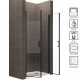 KIMIBLACK Porte de douche noir 190 cm réglable