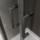 Poignée noir porte de douche en verre