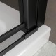 KIMIBLACK Porte de douche noir 190 cm réglable