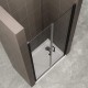 KIMIBLACK Porte de douche noir 190 cm réglable