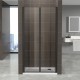 Porte de douche battante noir 190 aluminium verre