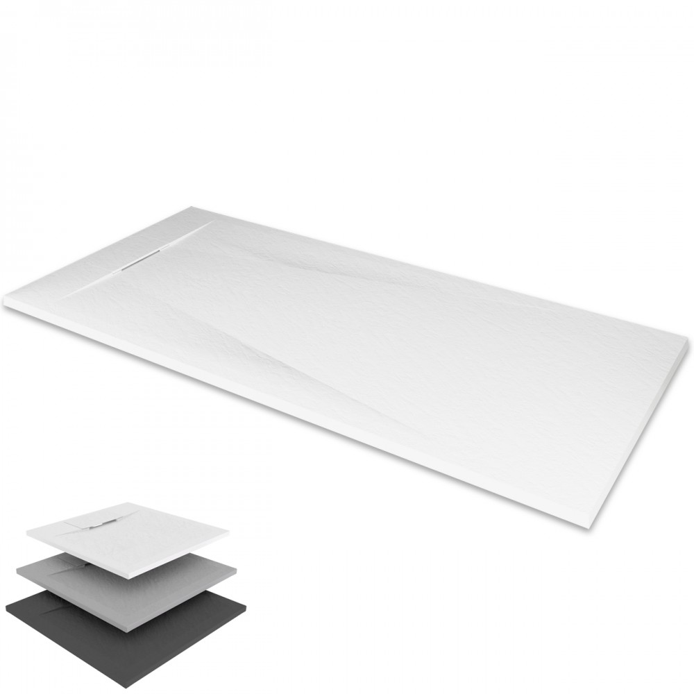 RECEVEUR DE DOUCHE MODERNE 70X90 CM EN BLANC MAT ULTRA-PLAT EFFET