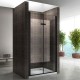 MONABLACK Porte de douche pliante noir