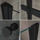 MONABLACK Porte de douche pliante noir