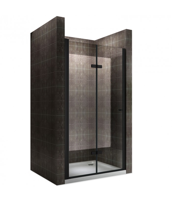 MONABLACK Porte de douche pliante noir