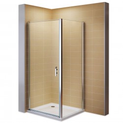 GINA Porte de douche H 185 cm largeur réglable de 104 à 108 cm verre transparent 