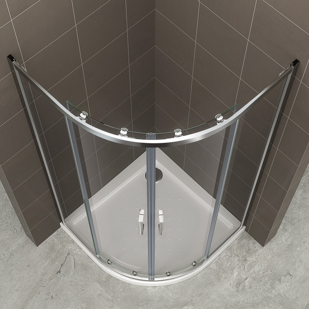 TIBY Cabine de douche porte arrondie coulissante marque Saniverre