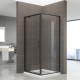 IBEABLACK Cabine de douche noire porte pivotante