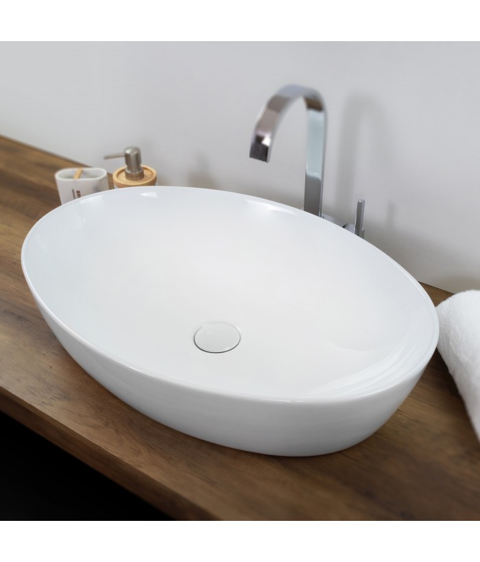 RAVELLO Vasque à poser ovale blanche