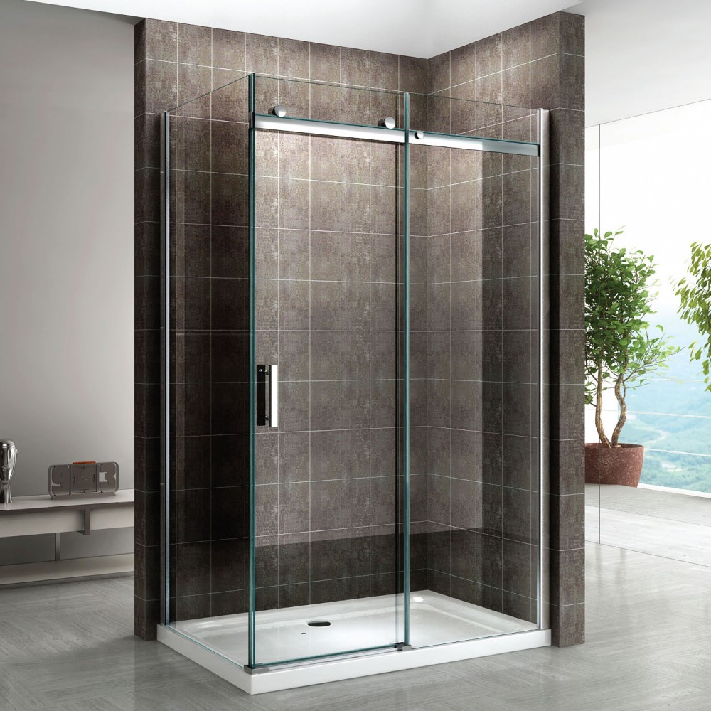 ALIXA Paroi de douche d'angle porte coulissante en verre 8 mm