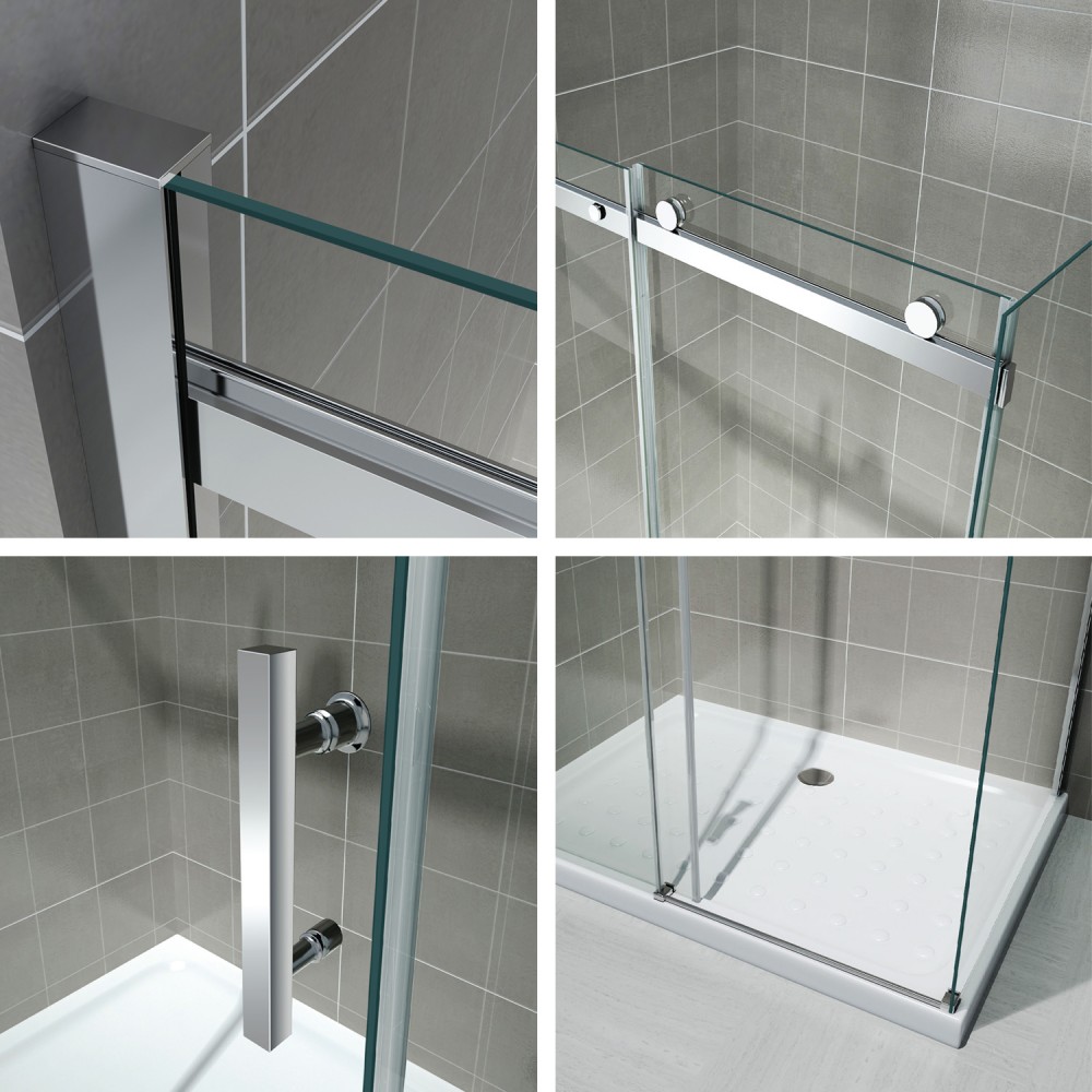 Cabine de douche en verre securit anticalcaire 8 mm avec porte