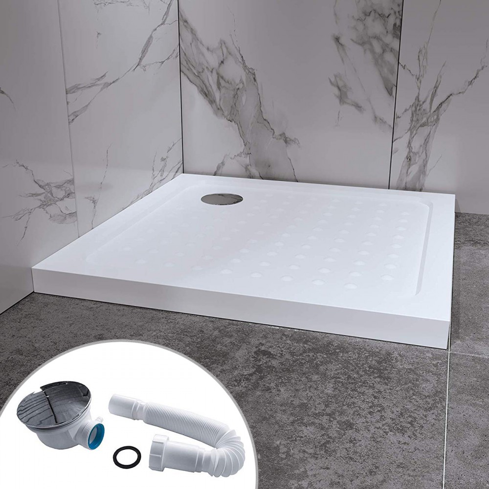 ALIXA Cabine paroi de douche d'angle H. 200 cm porte coulissante - verre 8  mm transparent 95 x 110 cm (porte 110)