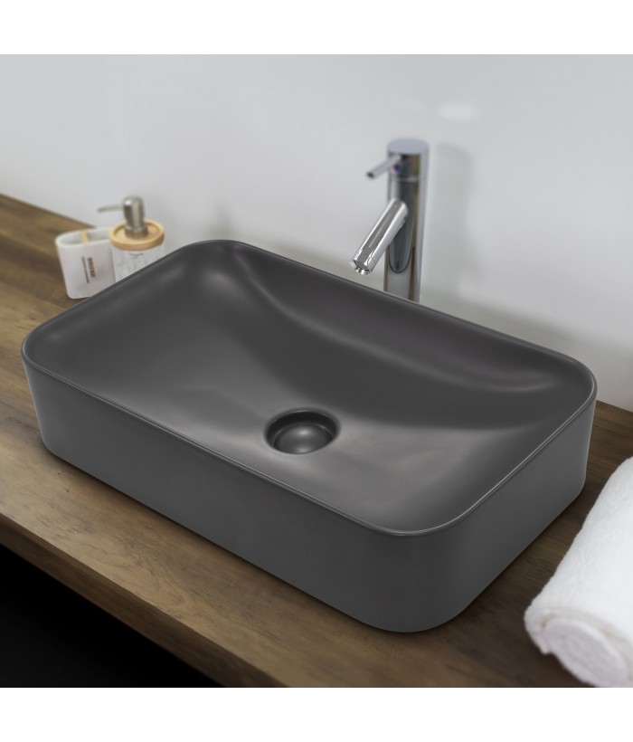 CHIENTI Vasque grise rectangulaire à poser
