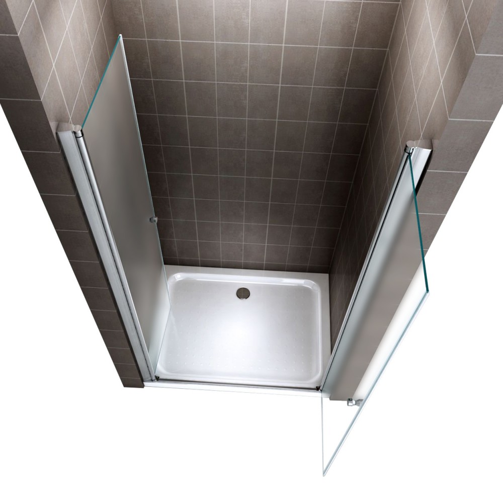 Porte De Douche À Soufflets 961Vtc Verre Transparent - Larg. 0,90M