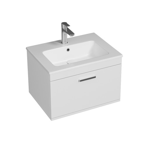 RUBITE 60 cm meuble salle de bain blanc tiroir 1 vasque