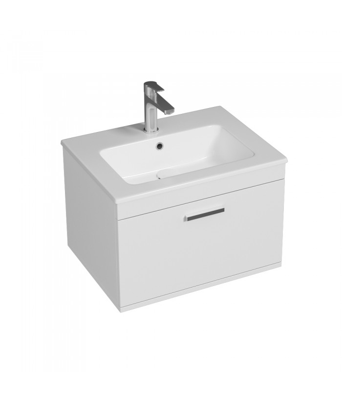 RUBITE 60 cm meuble salle de bain blanc tiroir 1 vasque