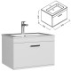 RUBITE 60 cm meuble salle de bain blanc tiroir 1 vasque