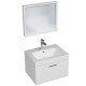 RUBITE 60 cm meuble salle de bain blanc + miroir cadre