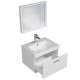 RUBITE 60 cm meuble salle de bain blanc + miroir cadre