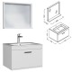 RUBITE 60 cm meuble salle de bain blanc + miroir cadre