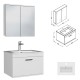 RUBITE 60 cm meuble salle de bain blanc + miroir armoire