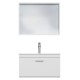 RUBITE 70 cm meuble salle de bain blanc tiroir 1 vasque + miroir cadre