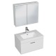 RUBITE 70 cm meuble salle de bain blanc tiroir 1 vasque + miroir armoire