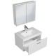 RUBITE 70 cm meuble salle de bain blanc tiroir 1 vasque + miroir armoire