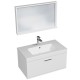 RUBITE 80 cm meuble salle de bain blanc tiroir 1 vasque + miroir cadre