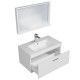 RUBITE 80 cm meuble salle de bain blanc tiroir 1 vasque + miroir cadre