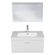 RUBITE 80 cm meuble salle de bain blanc tiroir 1 vasque + miroir cadre