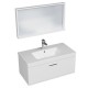 RUBITE 90 cm meuble salle de bain blanc tiroir 1 vasque + miroir cadre