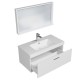 RUBITE 90 cm meuble salle de bain blanc tiroir 1 vasque + miroir cadre