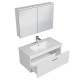 RUBITE 90 cm meuble salle de bain blanc tiroir 1 vasque + miroir armoire