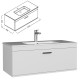 RUBITE 100 cm meuble salle de bain blanc tiroir 1 vasque