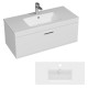 RUBITE 100 cm meuble salle de bain blanc tiroir 1 vasque