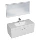 RUBITE 100 cm meuble salle de bain blanc tiroir 1 vasque + miroir cadre