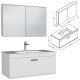 RUBITE 100 cm meuble salle de bain blanc tiroir 1 vasque + miroir armoire