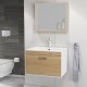 RUBITE 60 cm meuble salle de bain chêne tiroir 1 vasque