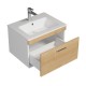 RUBITE 60 cm meuble salle de bain chêne tiroir 1 vasque